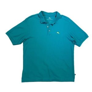 Tommy Bahama Emfielder Short Sleeve Polo Shirt ~ Lagoon Water Men’s SMALL